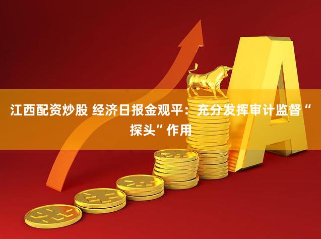 江西配资炒股 经济日报金观平：充分发挥审计监督“探头”作用